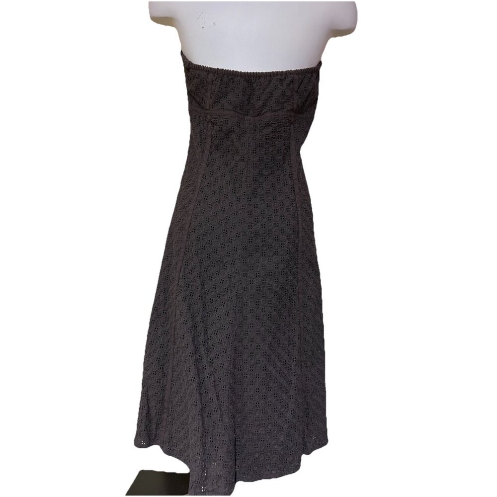 Liz Claiborne Dress Petite Brown Eyelet Lace Cotton Dress Size 12 Petite - Picture 5 of 8